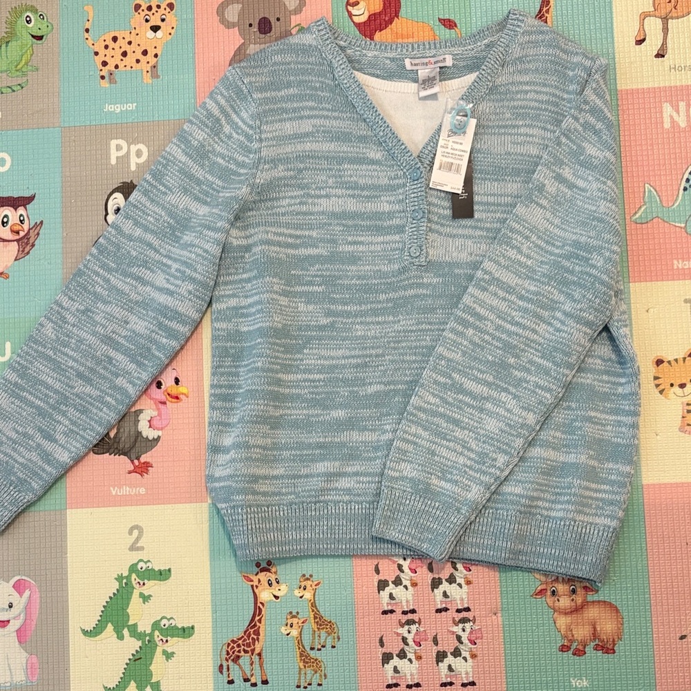 Light Blue V-Neck Women's Sweater